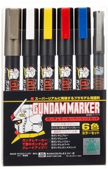Gundam Marker Basic Set 6 Count Paint Markers for Model Kits Gray White Red B…