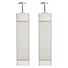 37.4″ x 8.7″ 2 Pcs Blank Hanging Scroll Paper Wood Rod, Light Gray