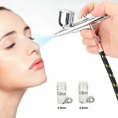 Dual Action Gravity Feed Air Brush Airbrush Kit Spray Gun Compress Paint Art Set