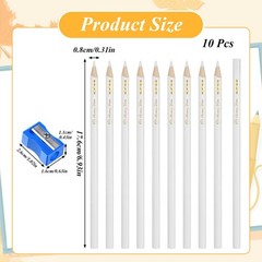 Dimioaoa 10 Pieces White Chalk Pencil Drawing Set 1 Count (Pack of 11)