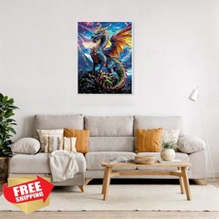 NAIMOER Dragons Paint by Numbers Kit 12×16″