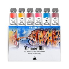 Maimeri Blu Watercolor Paint, Venice Thematic Set, 12ML Tubes, 6 Pa… Fast Ship