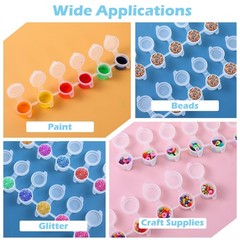 600 Pots 100 Strips Empty Paint Mini Clear Container 3ml/0.1oz With Lids