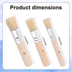 6Pcs Wooden Stencil Brushes, Natural Bristle Template Paint Brushes for Wood Wal