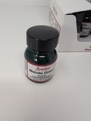 (12) 1 Oz Bottles Of Angelus Acrylic Leather Midnite Green Paint New