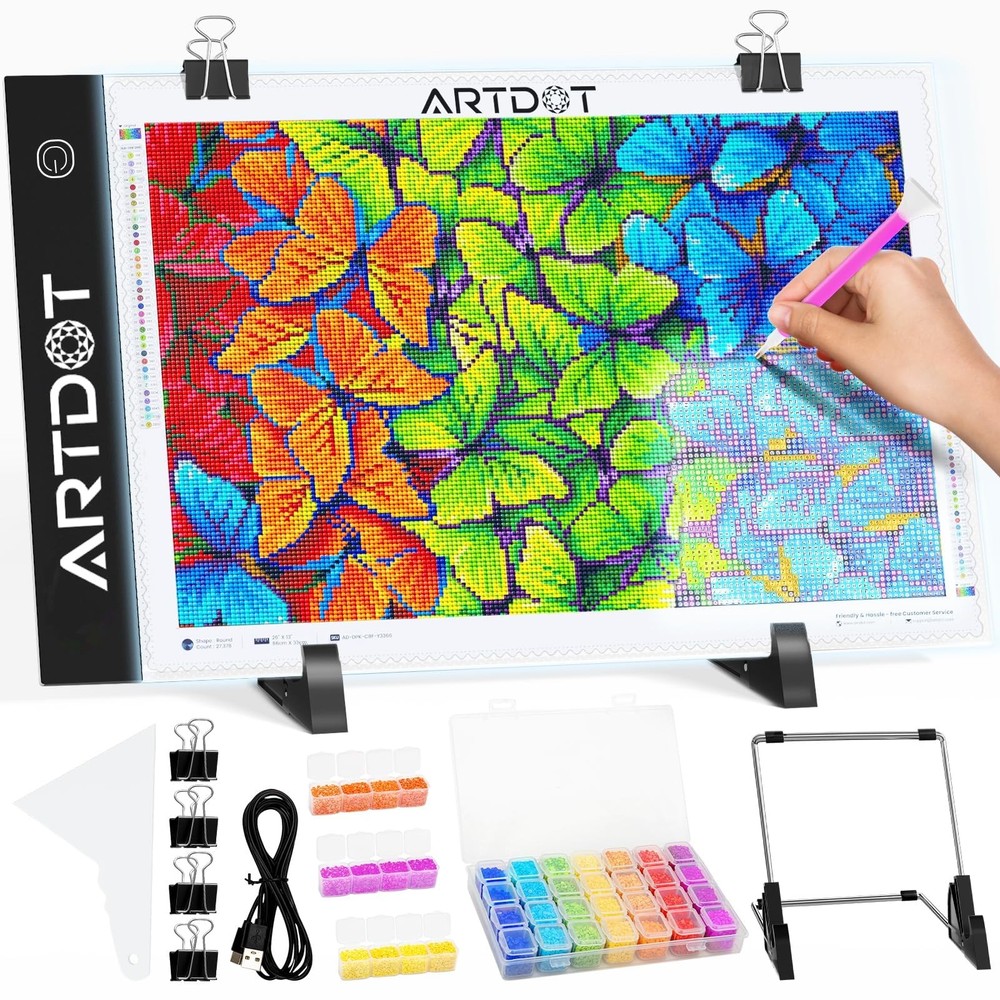 A4 LED Light Pad for Diamond Painting Kits USB Powered Adjustable Brightness