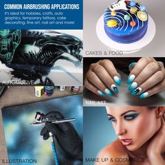 Master G34 Gravity Feed Airbrush Kit Mini Air Compressor, Hobby Craft Art Cake