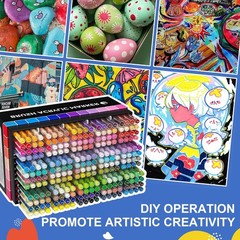 DICEKOO 240 Colors Acrylic Paint Markers, Soft Brush Tip Pens with Automatic …