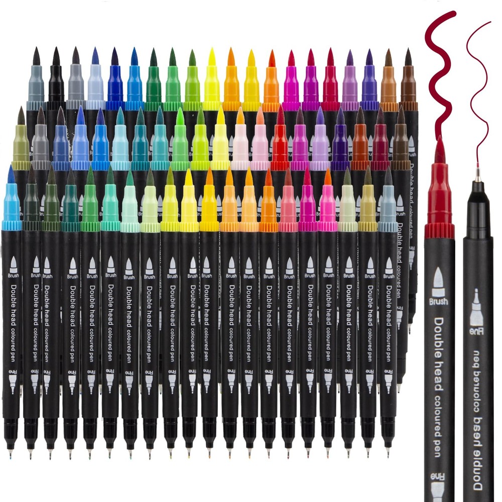61 PCS Dual Brush Marker Pens Set DualTip Art Markers Professional Drawing