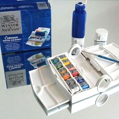 Winsor & Newton Cotman Watercolor Paint Set, Field Travel Set, 12 Half Pan w/…