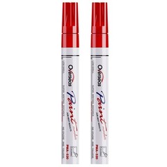 Overseas Permanent Paint Pens Red Markers – 2 Pack Single Color Oil Ba