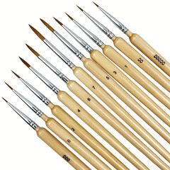10/11Pcs Miniature Paint Brushes, Detail Tip Paint Brushes Set with Ergonomic Ha