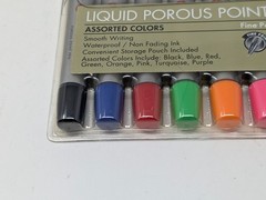 Set of 2 FORAY® Liquid Porous Point Pens 0.8 mm Fine Point Silver Barrel (57)