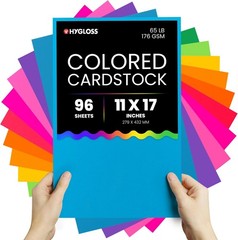 Hygloss Bright Colored Cardstock – 11×17-Inch, 12 Assorted Colors, 96 Sheets, 65