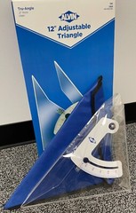 ALVIN 120C Tru-Angle, Adjustable Triangle w/Inking Edge Aluminum NEW – 12 Inches