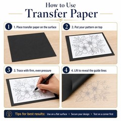 psler 100 Sheets Carbon Paper Sheets, Carbon Transfer Paper with 3PCS Embossing