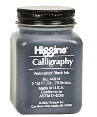 Lot of 6 Higgins Ink Bottles Calligraphy Ink & Black Magic Pigment Drawing Ink