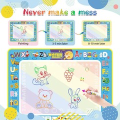 BlissfulBlend Water Doodle Mat Kids Mess Free Coloring Doodle Mat Educational To