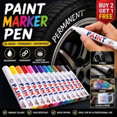 Paint Marker Pen Waterproof Oil Based Permanent Tyre Metal Wood Glass UK Stock