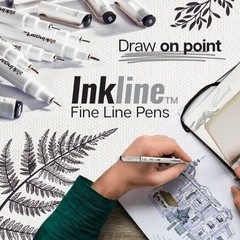 Fine Line Black Ink Pens Set of 10 Professional Waterproof Archival Non-Toxic US