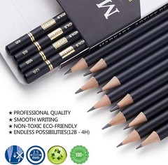 Versatile 14-Piece Non-Toxic Graphite Pencil Set for Drawing and Shading