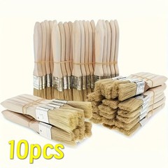 10pcs Nylon Bristle Paint Brush Set Wooden NEW Tools Art Handle Cleaning – NEW
