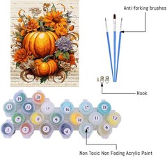 Thanksgiving Paint by Numbers Kit for Adults Autumn Turkey Theme Art Se