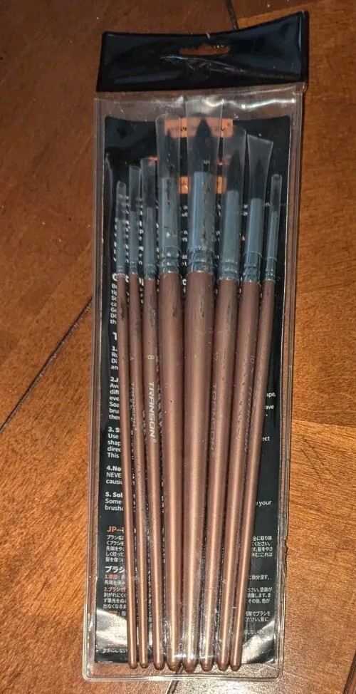 Transon Round Watercolor Detail Paint Brushes Goat Hair 8pcs for Watercolors…