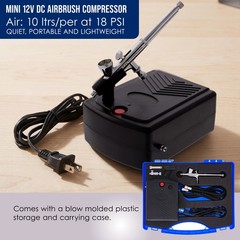Master G34 Gravity Feed Airbrush Kit Mini Air Compressor, Hobby Craft Art Cake