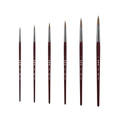 XDT#9538 Round Tip liner Artist Paint Art Brush 6pc Nail Oil Acrylic Watercolor