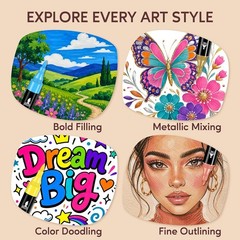 48 Assorted Acrylic Paint Markers with Fine and Brush Tips – Art Essentials
