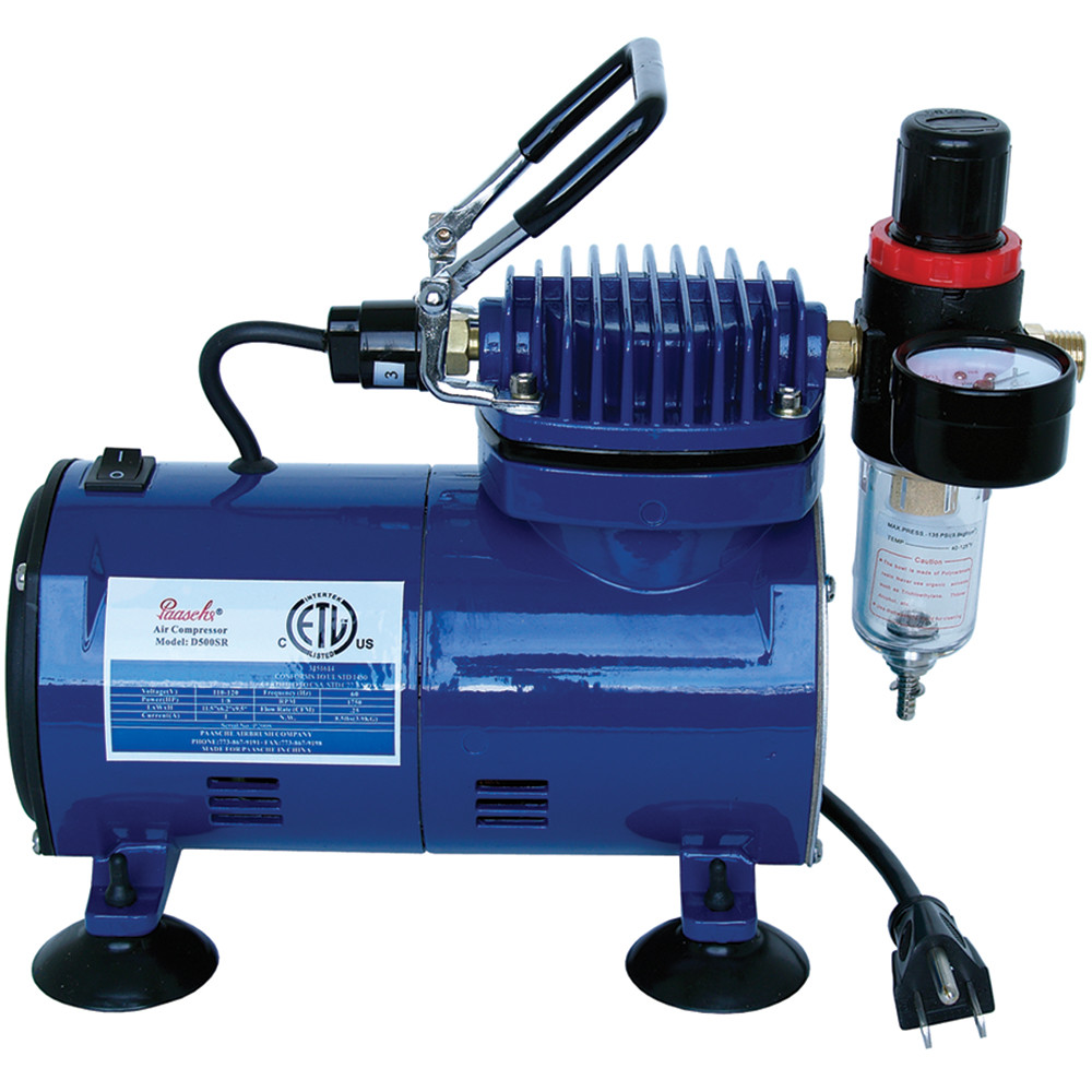 D500SR Paasche Airbrush Compressor w/Auto Shutoff & Regulator / Moisture Trap