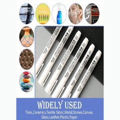White Permanent Paint Marker Pen Waterproof Oil-Based Wood Fabric Metal Glass