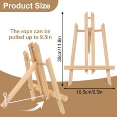 2PCS 12 Inch Wooden Tabletop Easel Stand For Painting Art Display Crafts