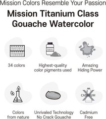 Mijello Mission Gold Titanium Class Gouache Watercolor MWG-1534G