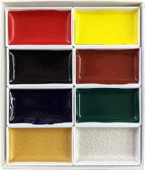 KISSOH Gansai 100-Color Japanese Watercolor Paint Set for Nihonga & Etegami