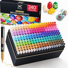 Xushro Acrylic Paint Markers Set – 240 Brush Tip Waterproof No-Bleed