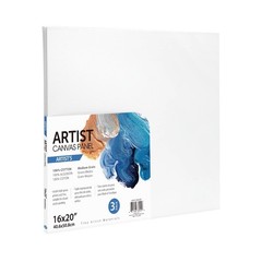 Professional Art Canvas Panel 100% Cotton Acid Free White 16×20 Inches 3 Pack