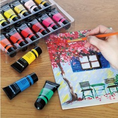Artbreezing Acrylic Paint Set, 24 Colors 0.7 Fl Oz (Pack of 1), 24