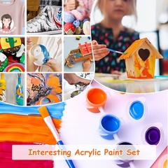 20 Pack Mini Acrylic Paint Set,12 Colors Acrylic Paints Strips for Kids&Adult…