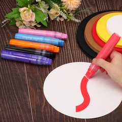 8 Pcs Graffiti Markers, 15mm Blue Poster Markers Thick Acrylic Paint Pen