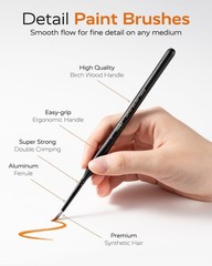 10Piece Detail Paint Brush Set, Miniature Paint Brushes for Models, Acrylic O…