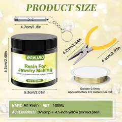 WANJAO Dip Resin for Wire Flowers, Crystal 100 milliliters, Clear