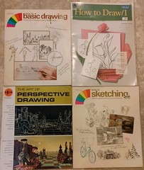 Lot of 4 Vintage Walter Foster Art Books Perspective Sketching Basic Drawing 1