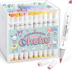 Ohuhu x Sanrio 80 Color + 1 Blender Brush & Fine Marker Set Pastel Tones