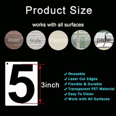 DXCYZ 3 Inch Tall Number Stencils Kit 0-9 Address Number Stencil, 10PCS Reusa…