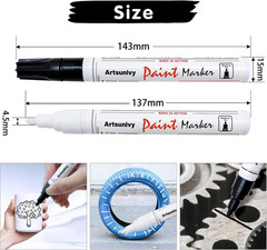 Permanent Paint Pens Paint Markers – 2 Pack Black & White Oil Based Quick Dry Wa
