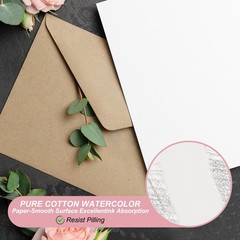 PATIKIL 50 Pcs Pure Cotton Watercolor Paper 140lb/300 GSM 4×6 Inch, white