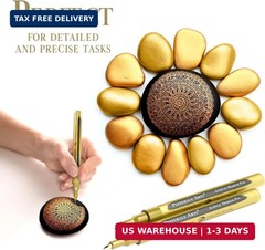 4 Gold Paint Pen Fine Tip | Set 4 Gold Paint Marker Metallic | Extra Fine Tip…