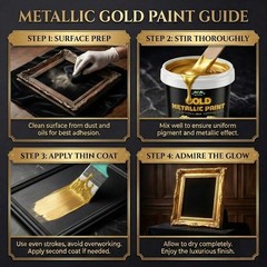 Metallic Gold Leaf Paint 1 Gallon – Non-Toxic Shiny Acrylic Coating for DIY Craf